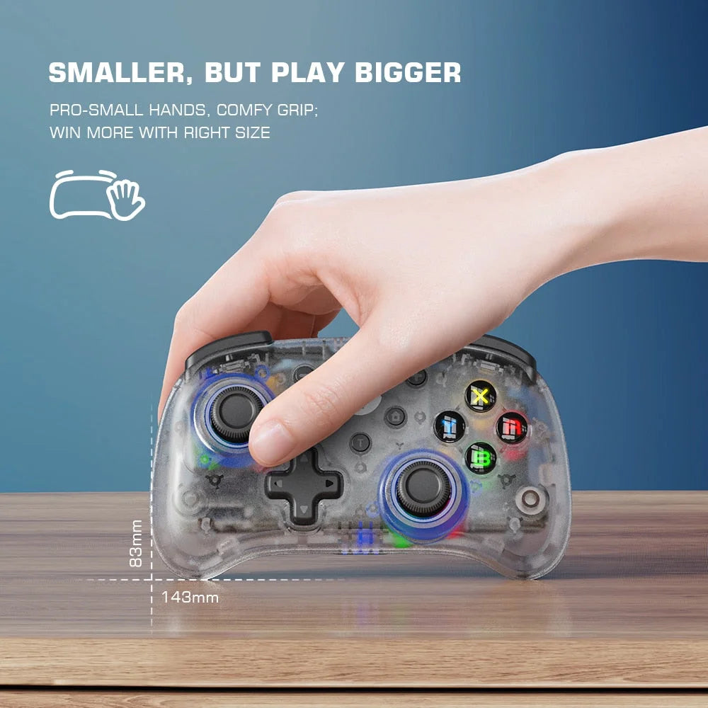 Gamesir t4 mini bluetooth gyro controller gamepad for nintendo switch apple arcade ios android pc semi transparent black / white - ₹2,799