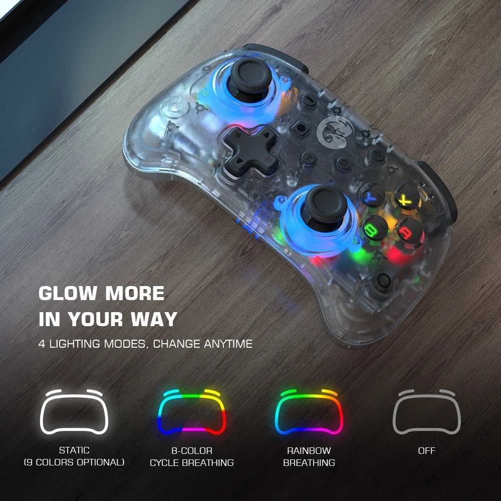 Gamesir t4 mini bluetooth gyro controller gamepad for nintendo switch apple arcade ios android pc semi transparent black / white - ₹2,799