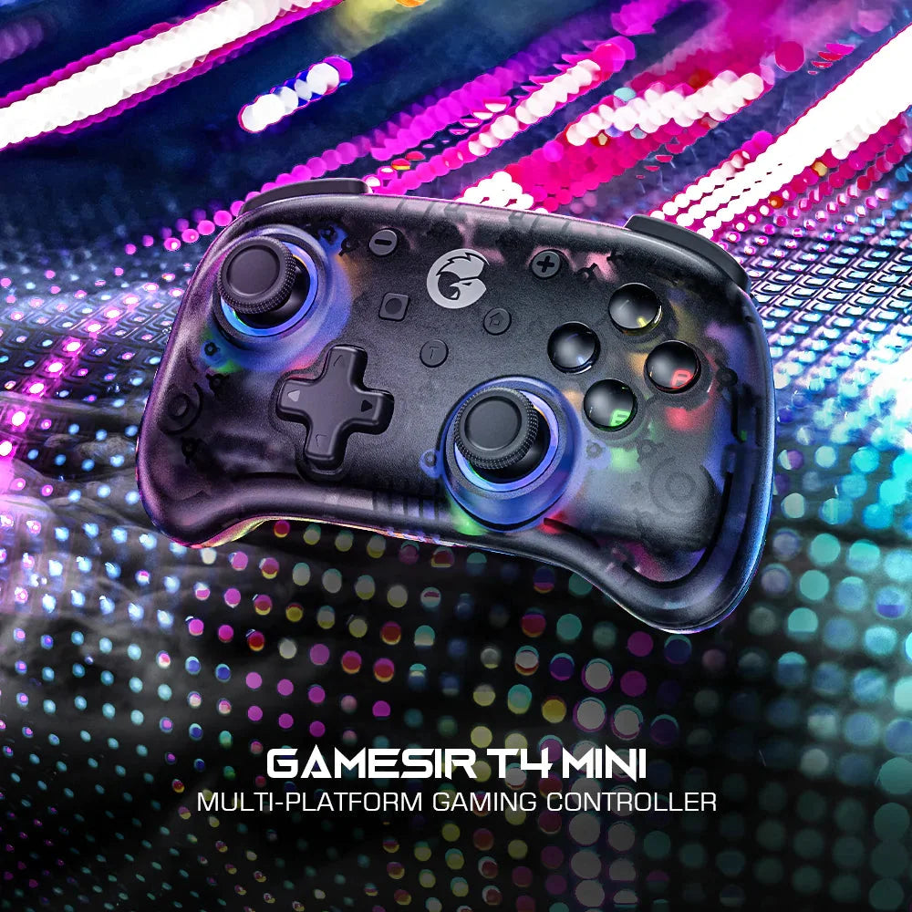 Gamesir t4 mini bluetooth gyro controller gamepad for nintendo switch apple arcade ios android pc semi transparent black / white - ₹2,799