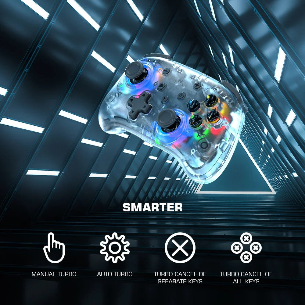Gamesir t4 mini bluetooth gyro controller gamepad for nintendo switch apple arcade ios android pc semi transparent black / white - ₹2,799
