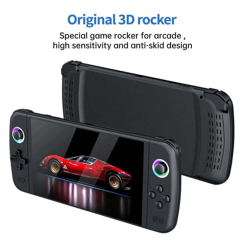M27 retro handheld game console – 7’’ ips display 64gb tf card rgb lighting 30 + emulators original 3d joystick portable linux gaming