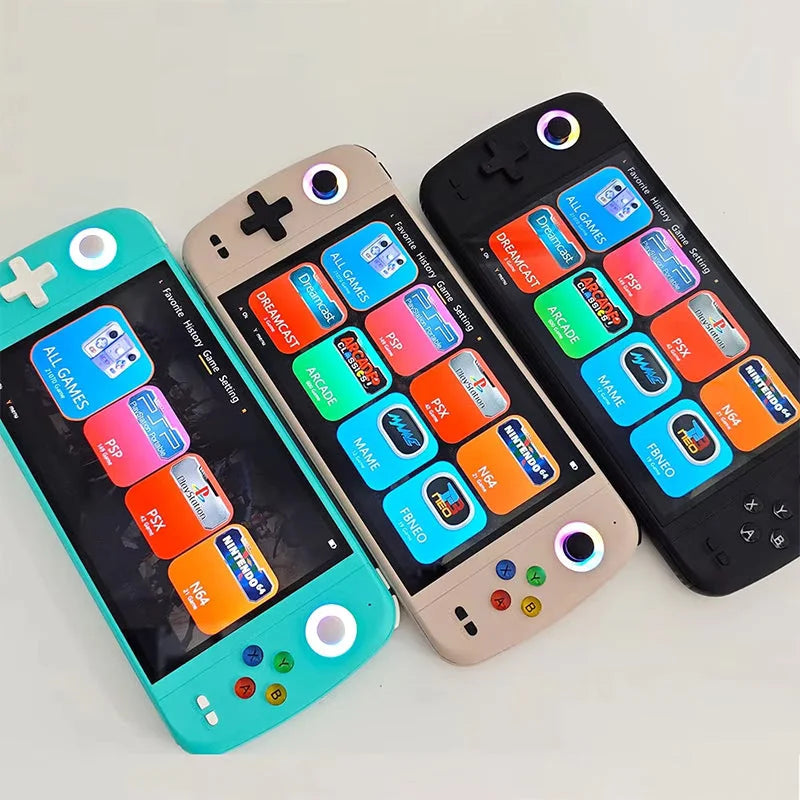 M27 retro handheld game console – 7’’ ips display 64gb tf card rgb lighting 30 + emulators original 3d joystick portable linux gaming