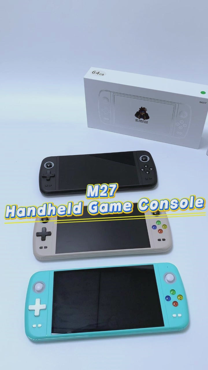 M27 Retro Handheld Game Console – 7" IPS Display, 64GB TF Card, RGB Lighting, 30+ Emulators, Original 3D Joystick, Portable Linux Gaming Player (1024×600)