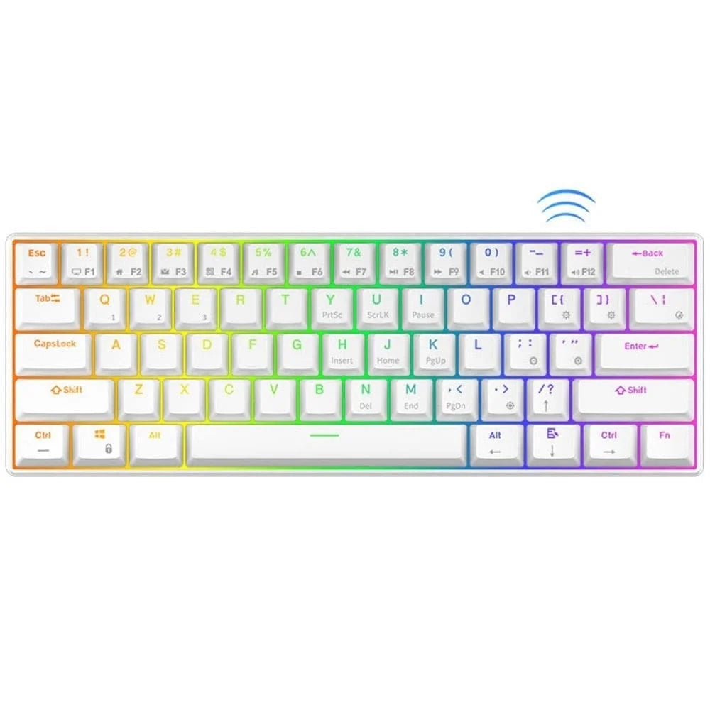 Rk61 royal kludge dual mode bluetooth 3.0&usb rgb backlit mechanical keyboard ultra-compact 61 key - ₹41.69