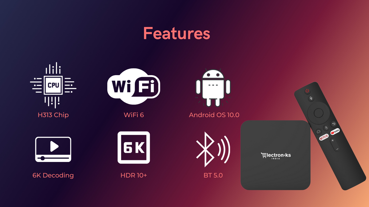 X9 Android TV Box: 4K UHD 2GB RAM 16GB Storage WiFi 6 & BT 5.0 Android ...