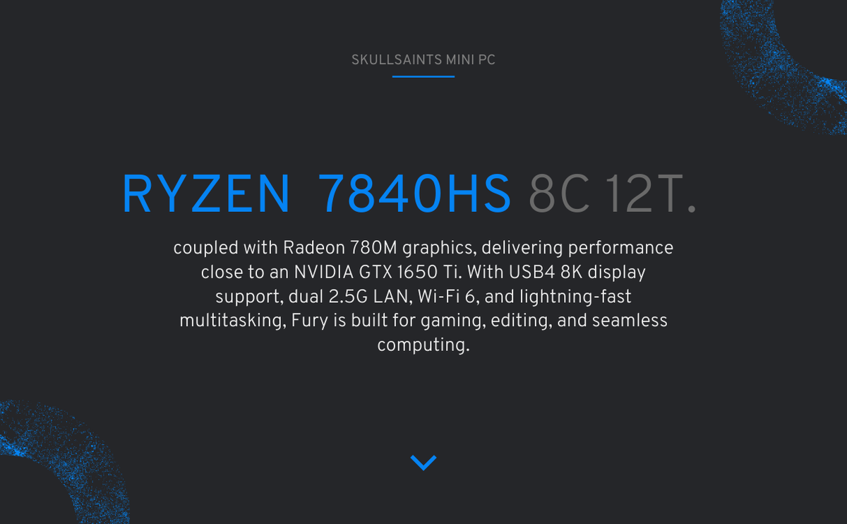 Fury by SkullSaints: Compact Mini PC with AMD Ryzen 7840HS Radeon 780M ...