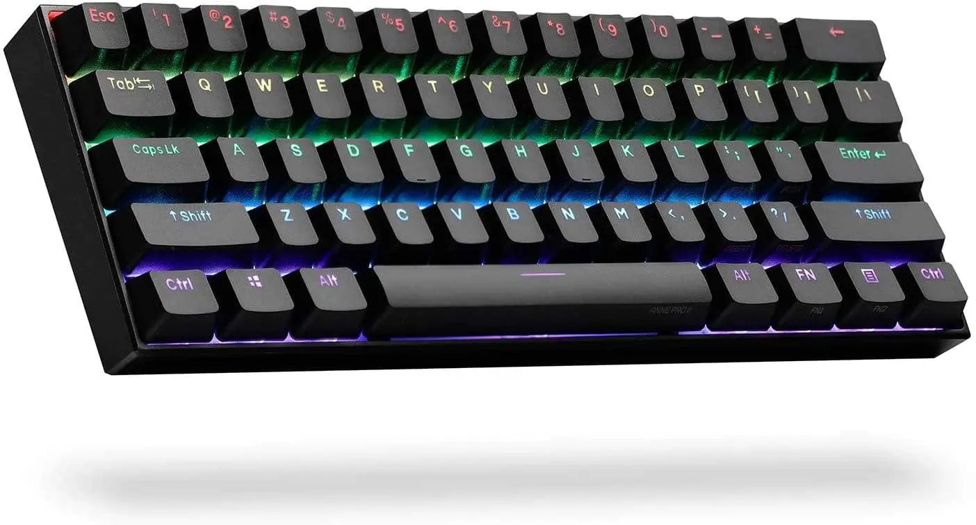Amazon.com: ANNE PRO 2, 60% Wired/Wireless Mechanical Keyboard (Gateron  Blue Switch/Black Case) - Full Keys Programmable - True RGB Backlit - Tap  Arrow Keys - Double Shot PBT Keycaps - NKRO -