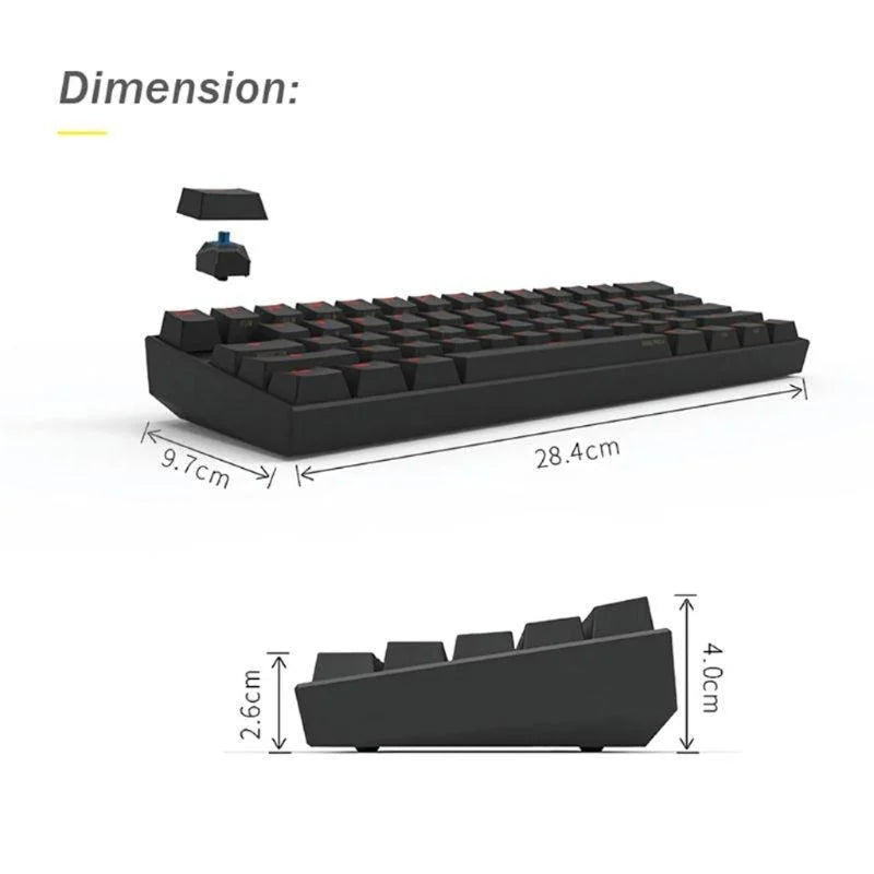 Anne Pro2 Pro 2 RGB 61 Keys Mechanical Gaming Keyboard 60% Bluetooth 4.0 Type-C Cherry and Gateron Switch