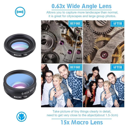 Apexel 10 in 1 phone camera lens kit fisheye wide angle macro lens cpl filter kaleidoscope and 2x telescope lens for smartphone - ₹2,999