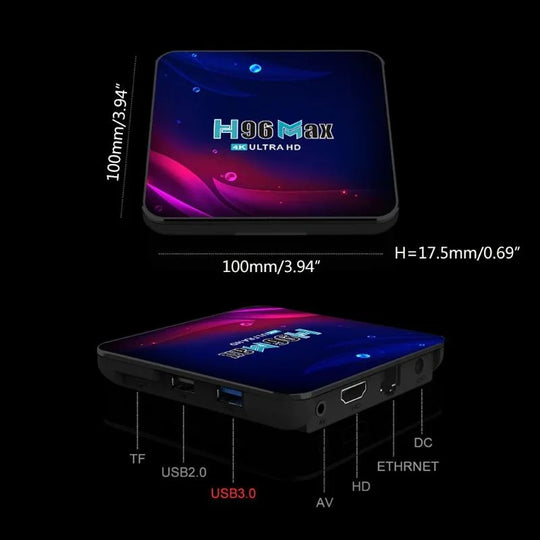 Electroniks-india h96 max v11 smart tv box android 11 4g+64gb android 11 4k wifi 2.4g 5g google voice set top box - ₹4,999