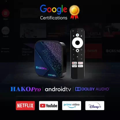 Electroniksindia hako google certified android 11 4k bt voice remote s905y4 av1 4gb ram 64gb rom 5g wifi set top smart android tv box -