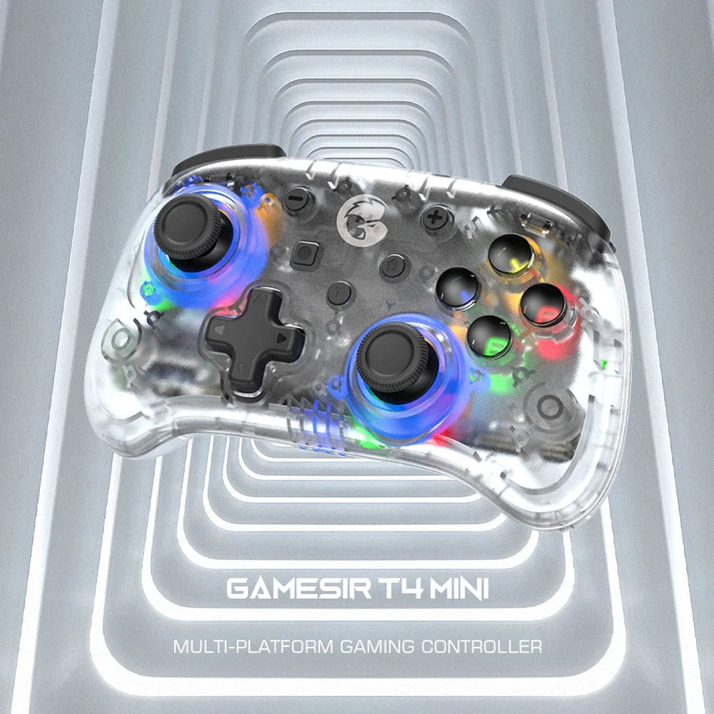 Gamesir t4 mini bluetooth gyro controller gamepad for nintendo switch apple arcade ios android pc semi transparent black / white - ₹2,799