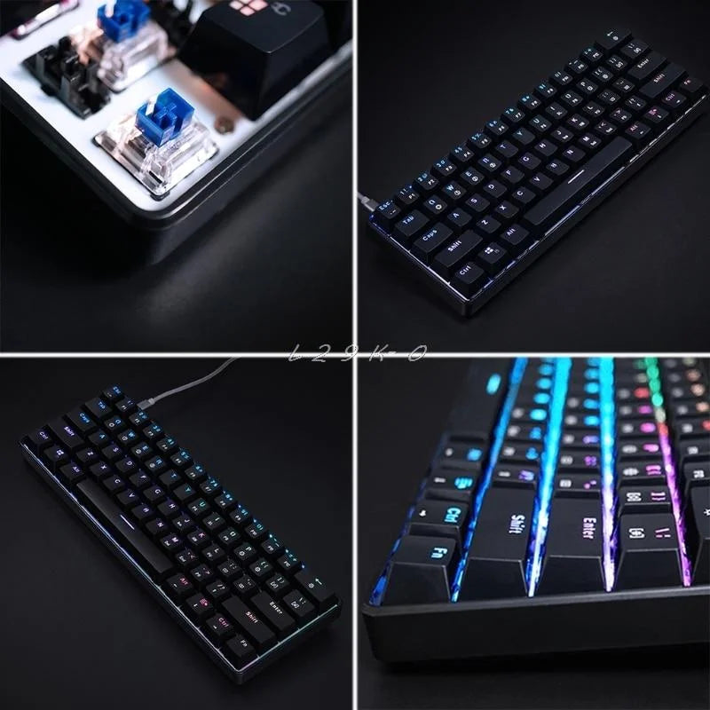 GK61 SK61 61 Key Mechanical Keyboard USB Wired LED Backlit Axis Gaming Mechanical Keyboard