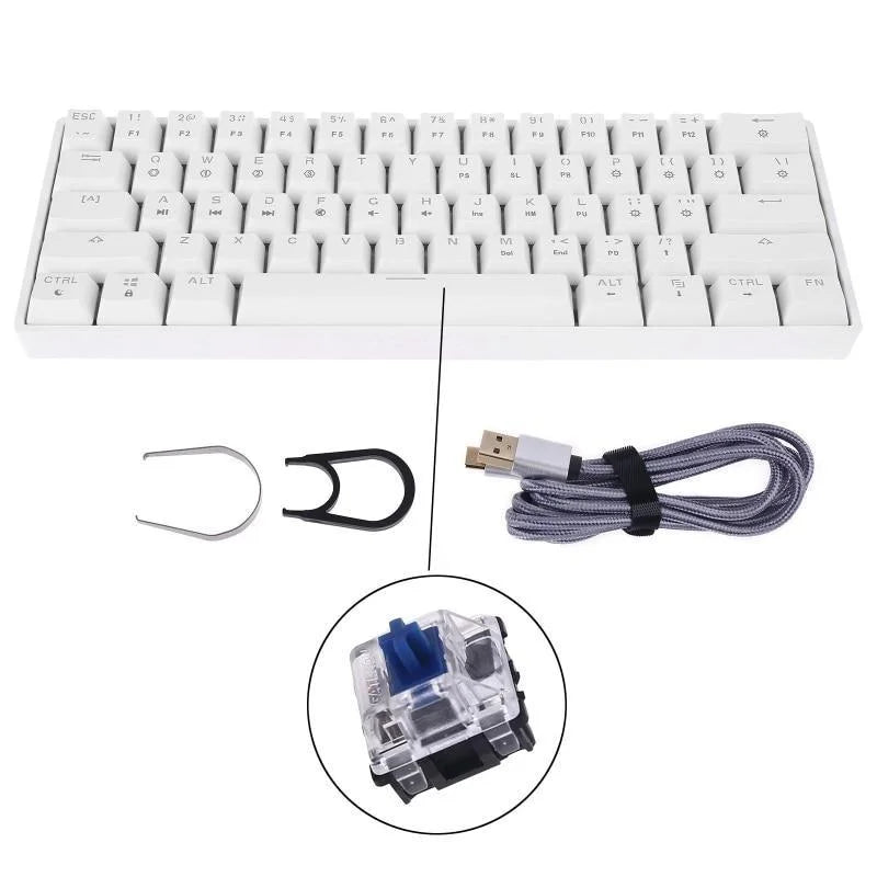 GK61 SK61 61 Key Mechanical Keyboard USB Wired LED Backlit Axis Gaming Mechanical Keyboard
