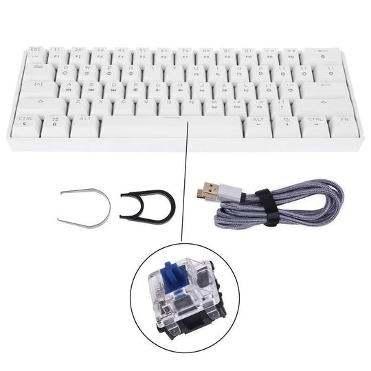 GK61 SK61 61 Key Mechanical Keyboard USB Wired LED Backlit Axis Gaming Mechanical Keyboard
