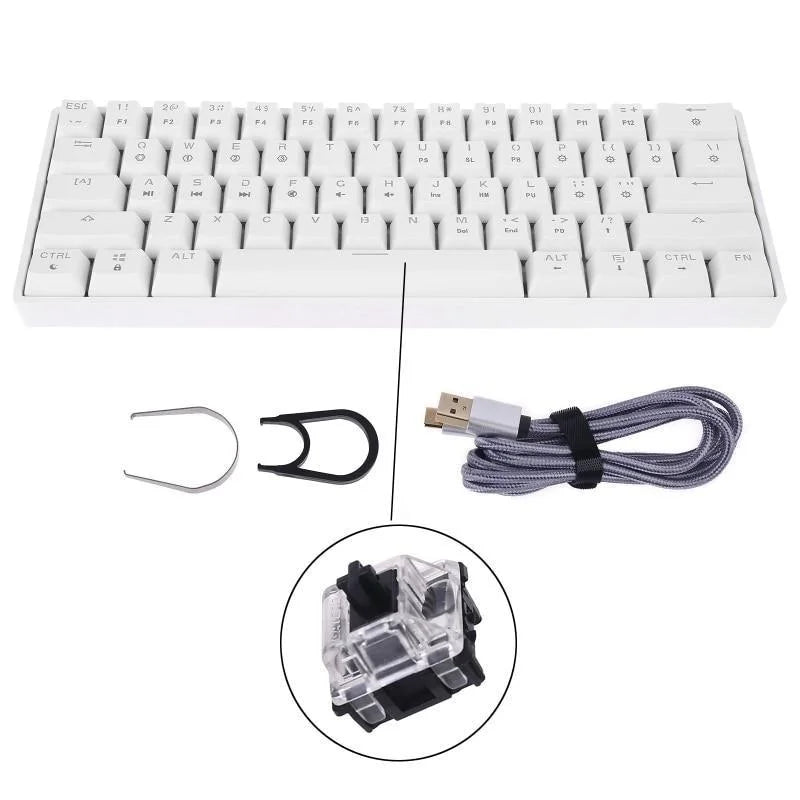 GK61 SK61 61 Key Mechanical Keyboard USB Wired LED Backlit Axis Gaming Mechanical Keyboard