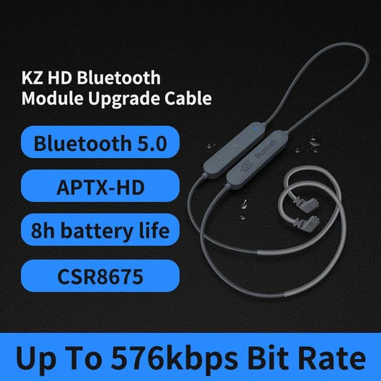 KZ Aptx HD CSR8675 MMCX Bluetooth Module Earphone 5.0 Wireless Upgrade Cable Applies Headphones AS10ZSTZSNProZS10Pro/AS16/ZSX
