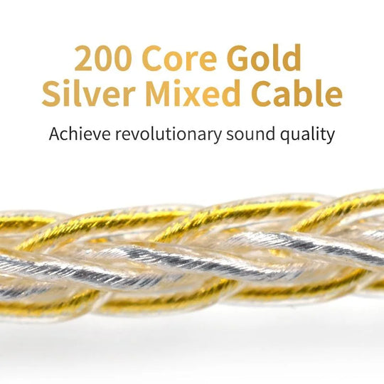 Kz cable 8 strands gold silver mixed plated upgrade cable headphone wire for c10 zst t2 zst zsx zs10 pro zsn es4 - ₹999