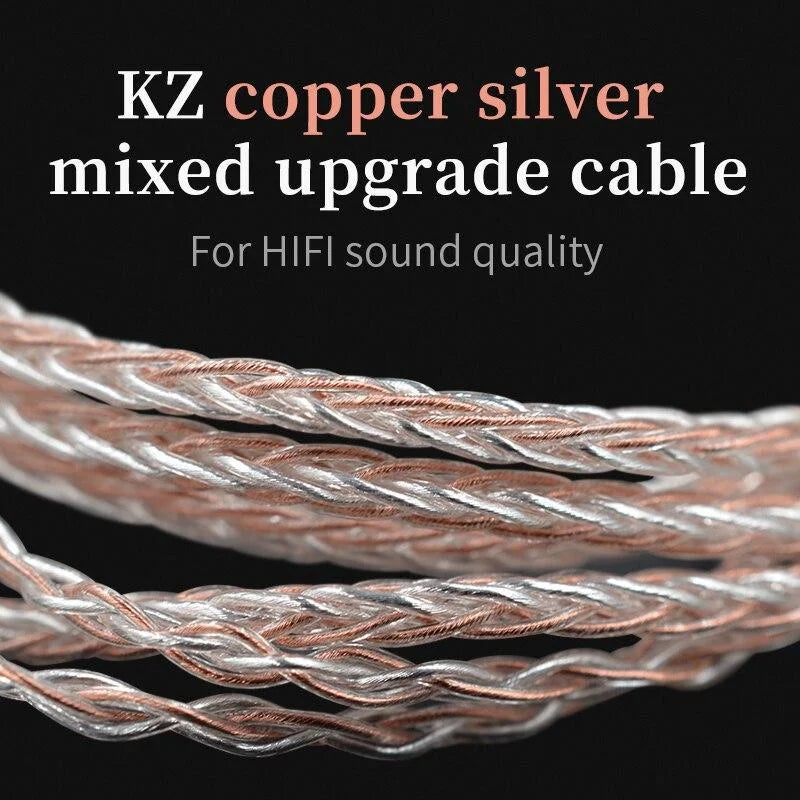 KZ Headphone Copper silver mixed plated upgrade cable Earphone Cable wire MMCX Pin for ZST ZS10 ES3 ES4 AS10 BA10 ZS6 ZS5 ZS4
