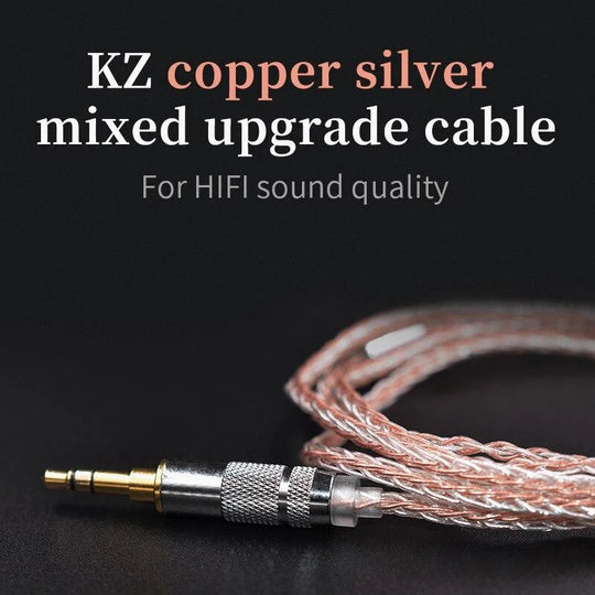 KZ Headphone Copper silver mixed plated upgrade cable Earphone Cable wire MMCX Pin for ZST ZS10 ES3 ES4 AS10 BA10 ZS6 ZS5 ZS4