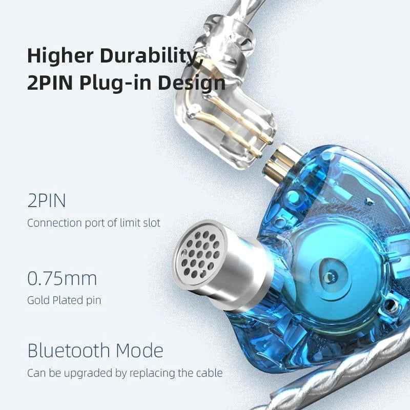 KZ ZAX 7BA+1DD In Ear Earphone 16 Units Hybrid Headset HIFI Bass Noise Cancelling Earphones