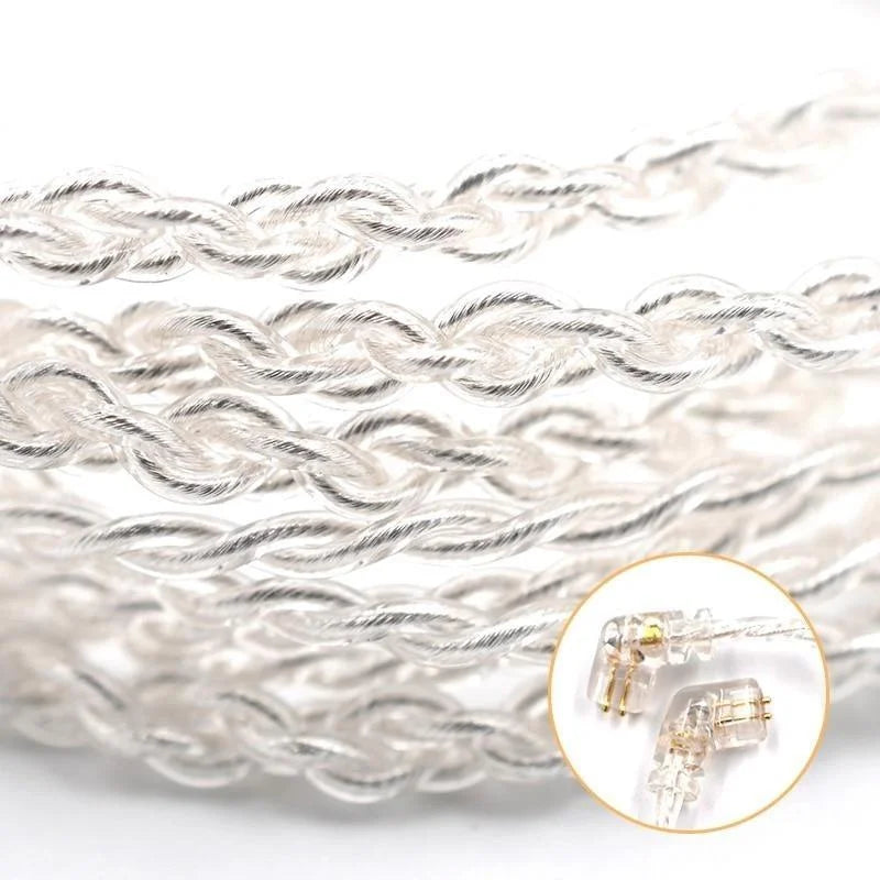 KZ ZSN Headphones Silver plated upgrade cable 2PIN gold-plated pin 0.75mm high purity oxygen free copper Earphone Cable wire