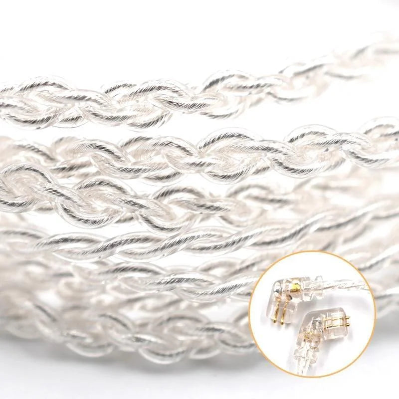 KZ ZSX/ZSN Pro/ZS10 Pro/AS16 Headphones Silver plated upgrade cable 2PIN pin 0.75mm high purity oxygen free copper Earphone wire