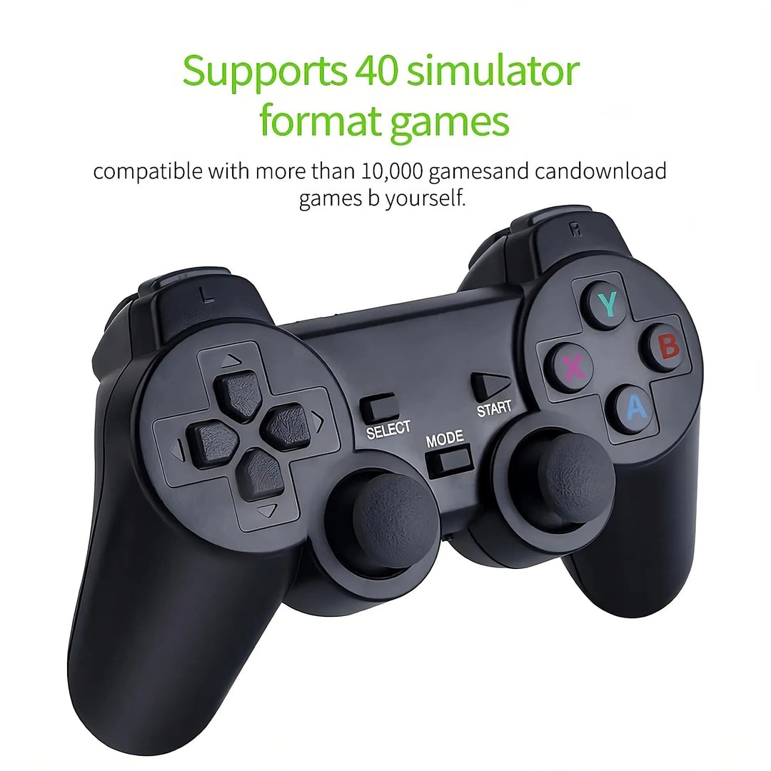 M9 gaming stick: new 2.4g double wireless controller game stick - 4k resolution 10,000 retro games 64gb storage perfect tv boy gift