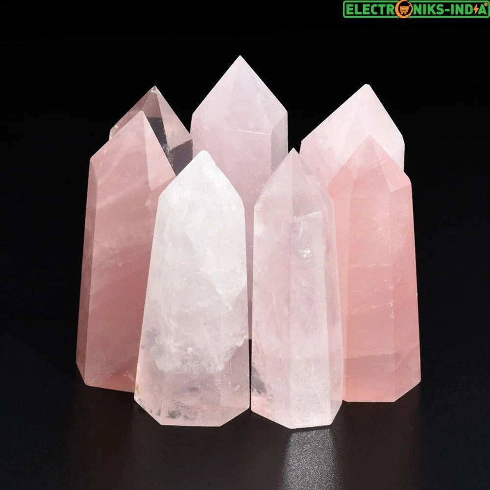 Navatulya® handmade large 100% natural rock quartz pink rose color healing crystal stone (70-75mm) - on sale