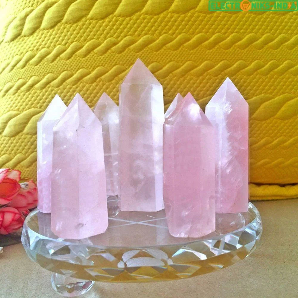 Navatulya® handmade large 100% natural rock quartz pink rose color healing crystal stone (70-75mm) - on sale