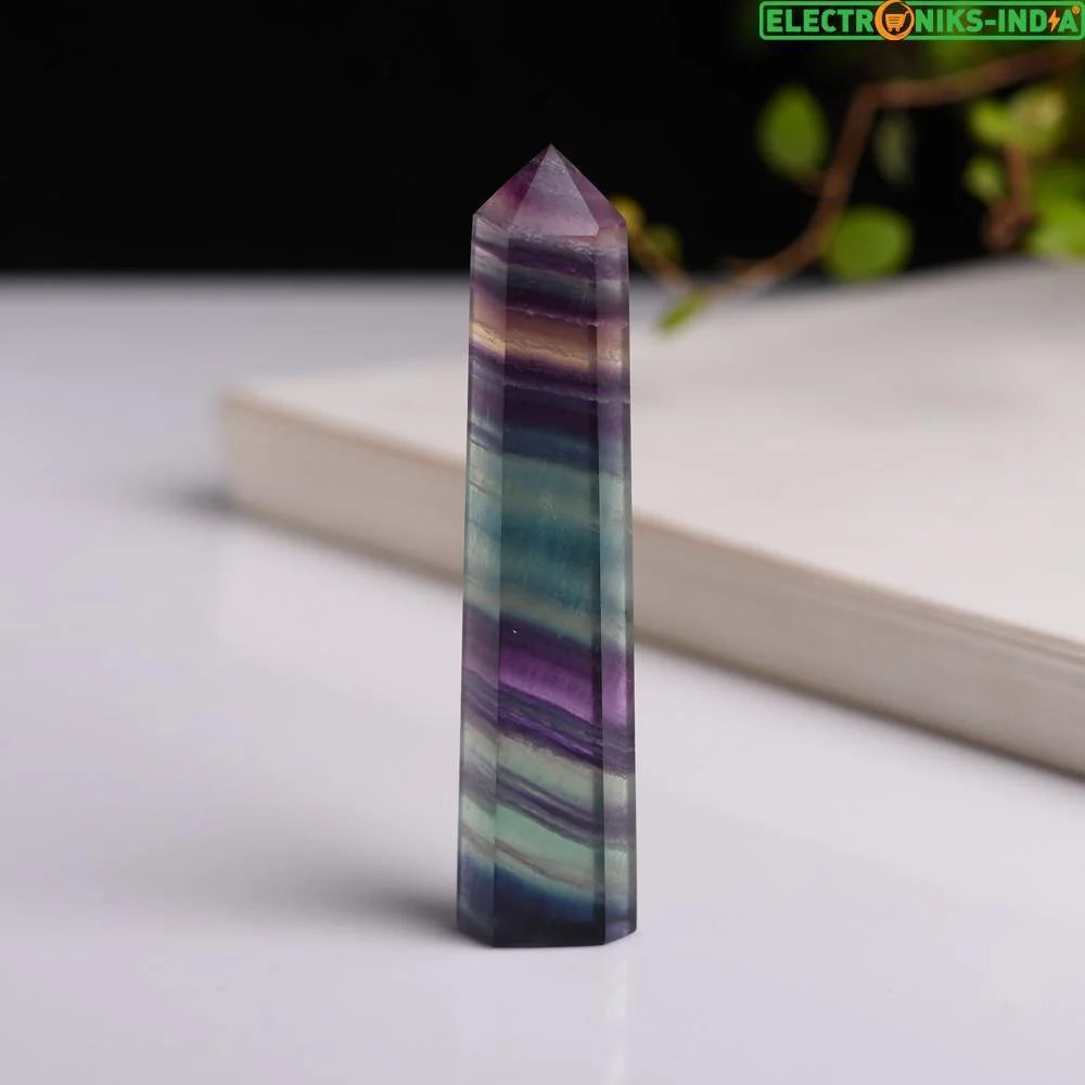 Navatulya® natural fluorite colorful striped crystal healing stone - on sale