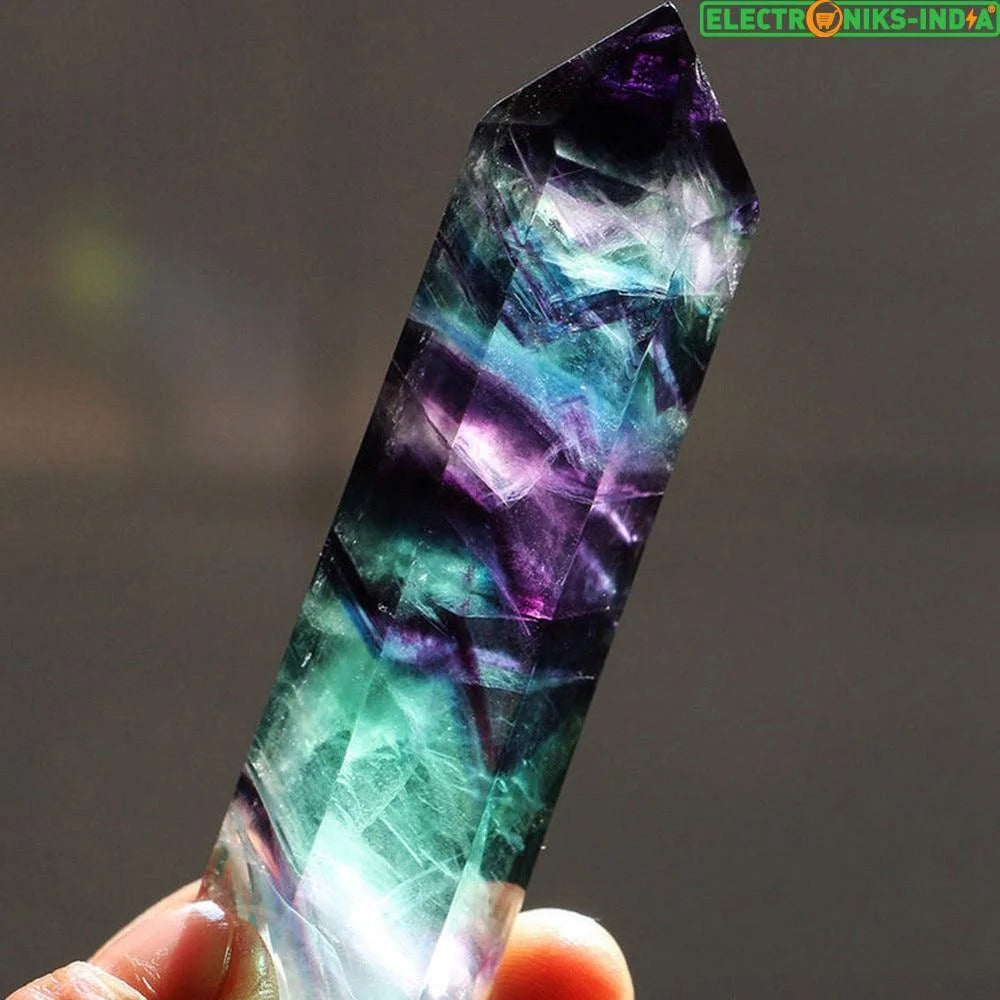 Navatulya® natural fluorite colorful striped crystal healing stone - on sale