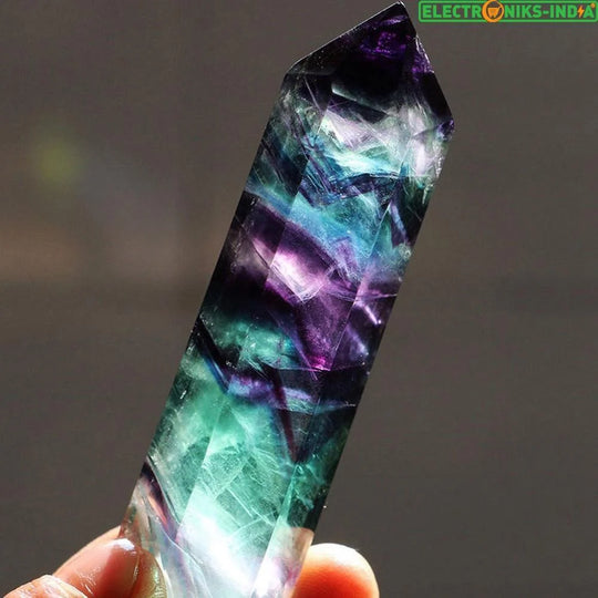 Navatulya® natural fluorite colorful striped crystal healing stone - on sale