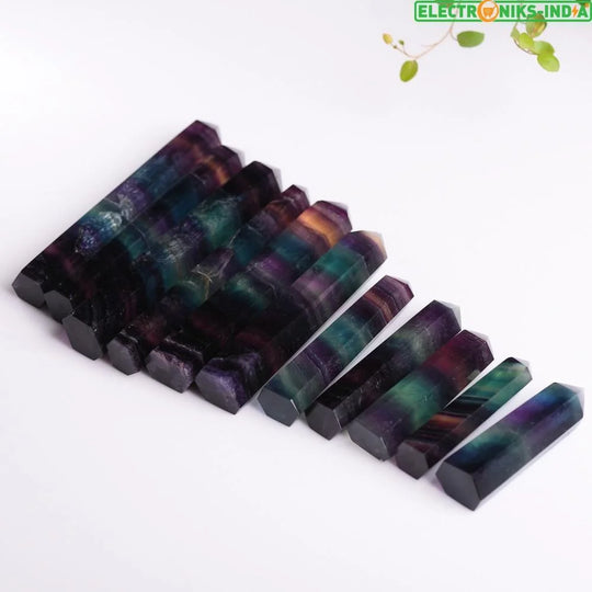 Navatulya® natural fluorite colorful striped crystal healing stone - on sale