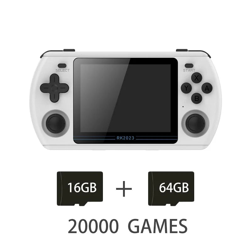 Powkiddy rk2023 retro handheld video game console 3.5 inch 4:3 ips screen rk3566 chip with dual speaker - ₹9,999