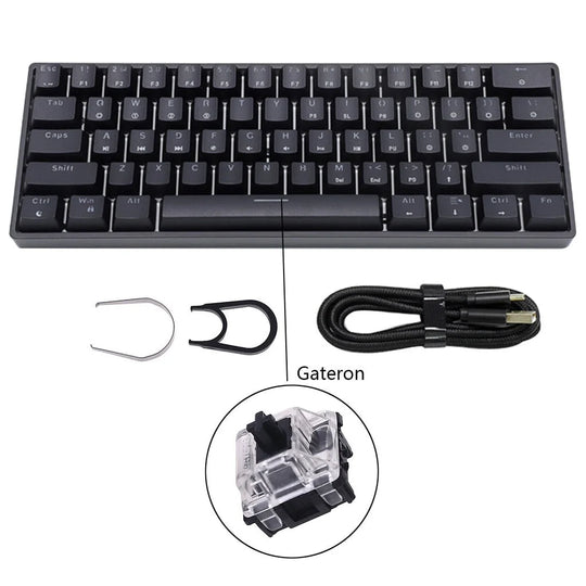 Sk61 61 key mechanical keyboard usb wired led backlit axis gaming mechanical keyboard gateron optical switches for desktop - ₹7,999