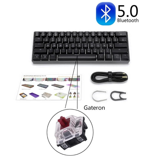 Sk61 61 key mechanical keyboard usb wired led backlit axis gaming mechanical keyboard gateron optical switches for desktop - ₹7,999