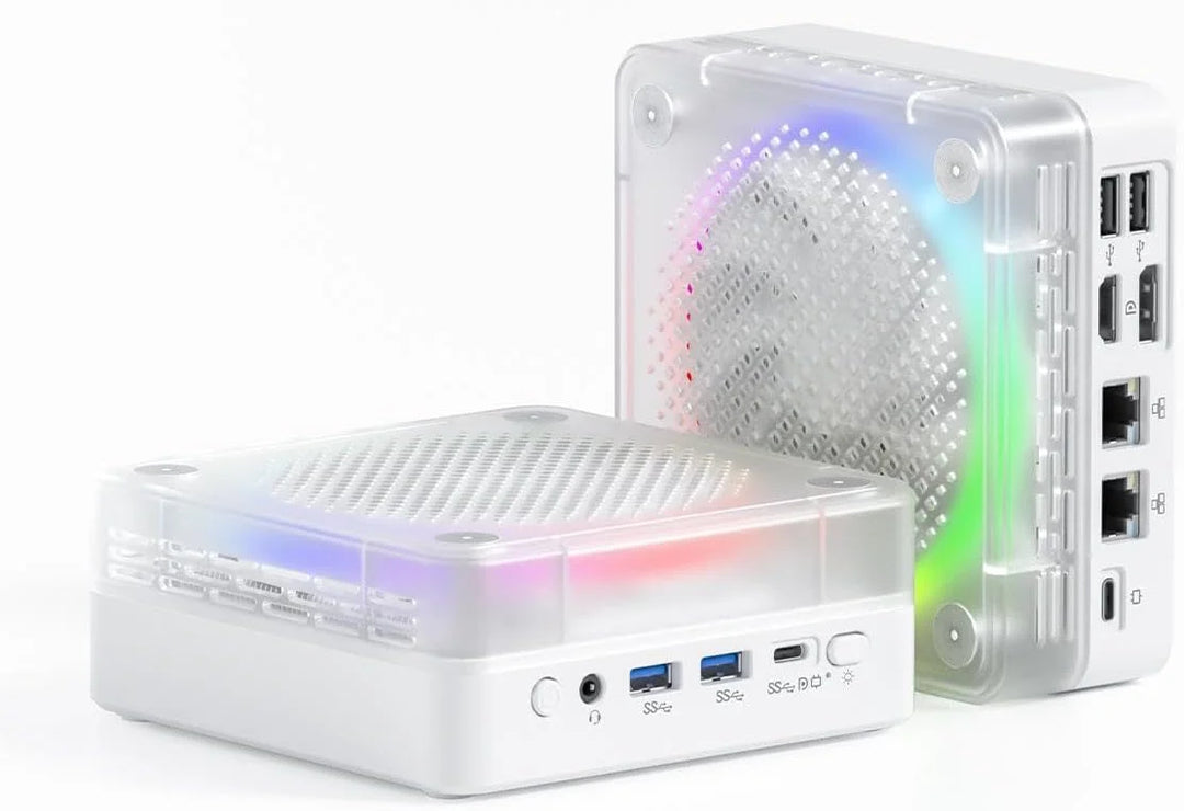 Skullsaints frost mini pc: amd ryzen 7 7840hs/7735hs rgb lighting pcie 4.0 dual 2.5g lan usb4.0 8k support wifi 6 - ₹79,999