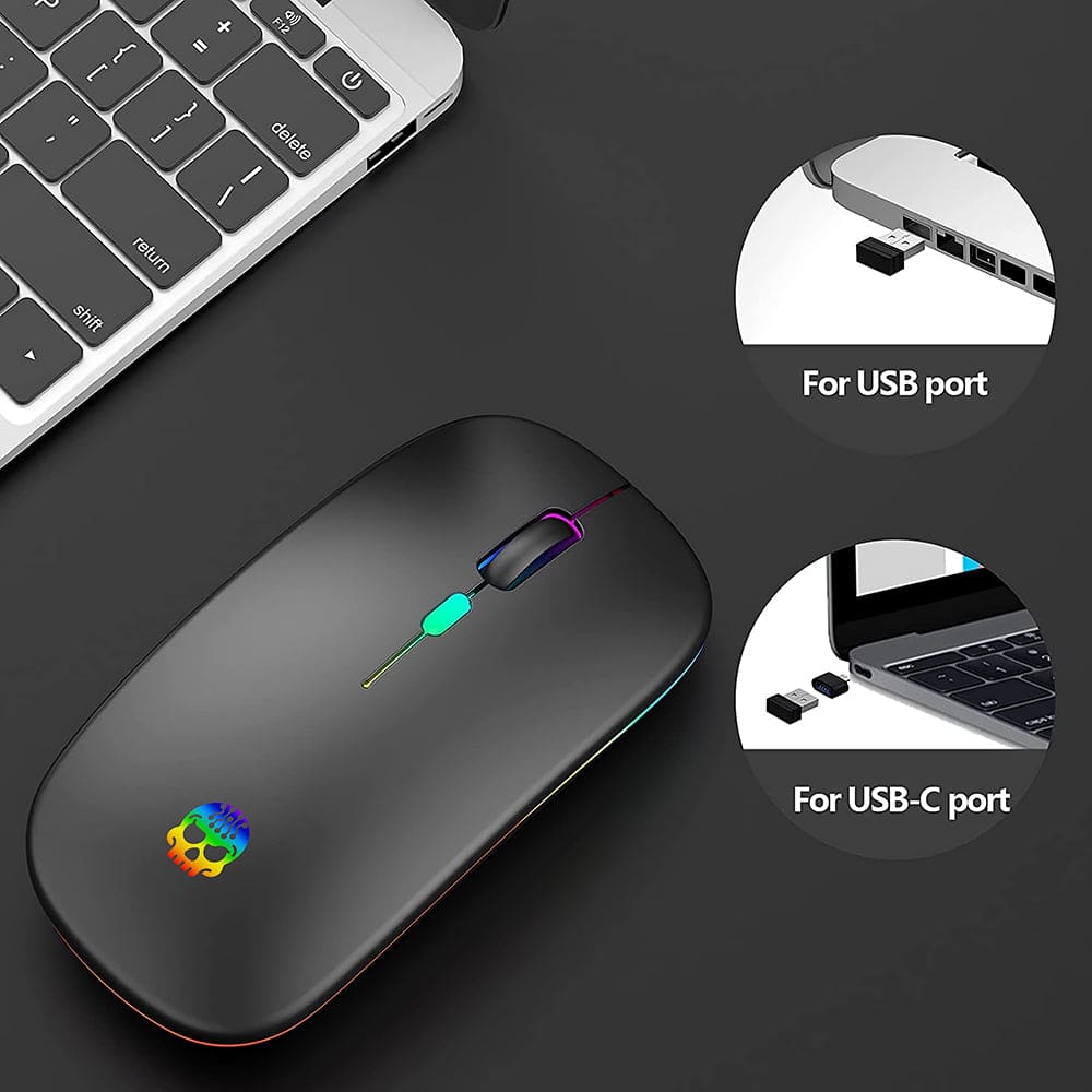 Wireless bluetooth mouse for laptop rechargeable mouse 2.4g usb optical wireless mouse led slim dual mode(bluetooth 5.0 and 2.4g) wireless