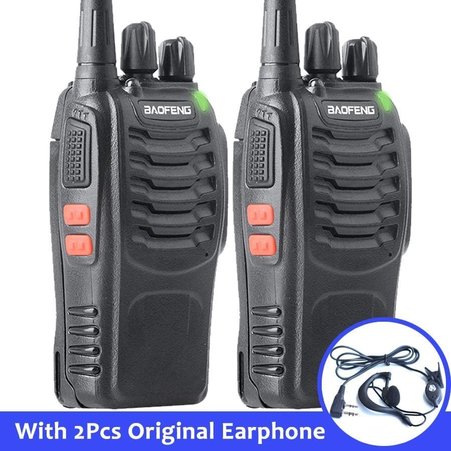 2pcs baofeng bf-888s portable walkie talkie 16ch bf 888s two way radio uhf 400-470mhz 2 pcs hunting transceiver with earphone - on sale
