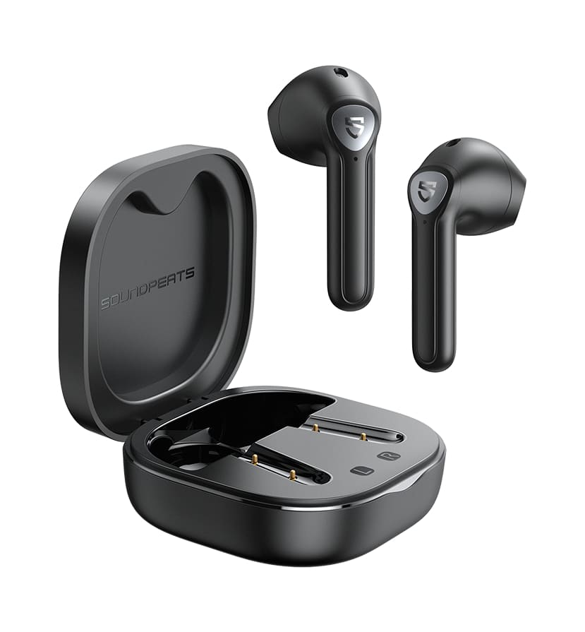 Soundpeats trueair2+ (plus) wireless earphones qcc3040 aptx-adaptive bluetooth v5.2 earbuds 4-mic cvc 8.0 noise cancellation game mode - 