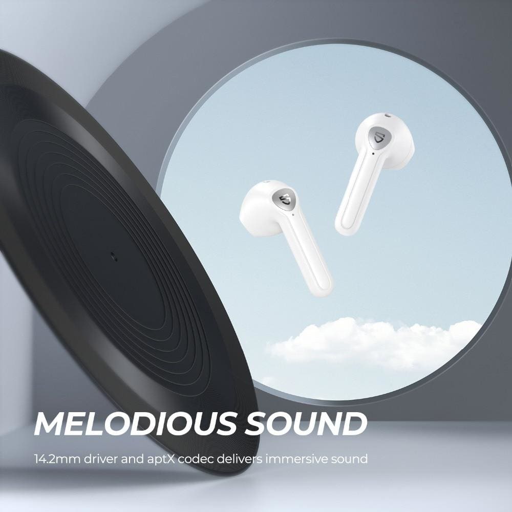 Soundpeats trueair2+ (plus) wireless earphones qcc3040 aptx-adaptive bluetooth v5.2 earbuds 4-mic cvc 8.0 noise cancellation game mode - 
