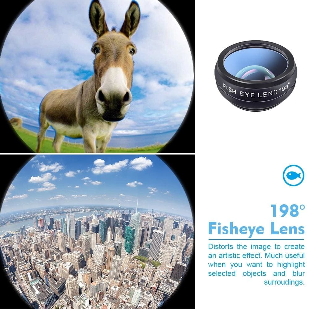 Apexel 10 in 1 phone camera lens kit fisheye wide angle macro lens cpl filter kaleidoscope and 2x telescope lens for smartphone - ₹2,999