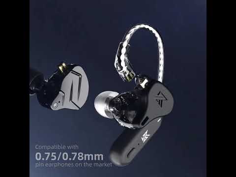 KZ AZ09 HD ब्लूटूथ मॉड्यूल वायरलेस अपग्रेड केबल ब्लूटूथ 5.2 HIFI वायरलेस ईयर हुक C पिन कनेक्टर चार्जिंग केस के साथ