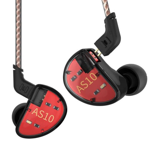 KZ AS10 Headphones 5BA Balanced Armature Driver HIFI Bass Earphones In Ear Monitor Sport Headset Noise Cancelling Earbuds