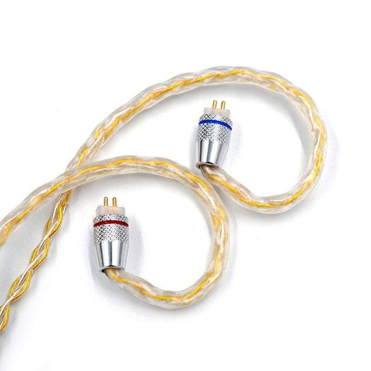 Kz cable 8 strands gold silver mixed plated upgrade cable headphone wire for c10 zst t2 zst zsx zs10 pro zsn es4 - ₹999