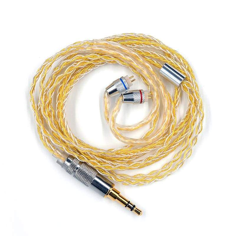 Kz cable 8 strands gold silver mixed plated upgrade cable headphone wire for c10 zst t2 zst zsx zs10 pro zsn es4 - ₹999