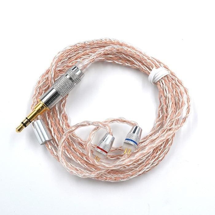 Kz headphone copper silver mixed plated upgrade cable earphone cable wire mmcx pin for zst zs10 es3 es4 as10 ba10 zs6 zs5 zs4 - on sale