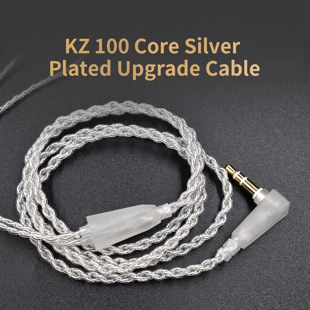 KZ Silver plated Upgrade Earphone Cable Detachable Audio Cord 3.5mm 3-pole Jack for ZS3/ZS5/ZS6/ZSA/ZS10/AS10/ES4 Headphones
