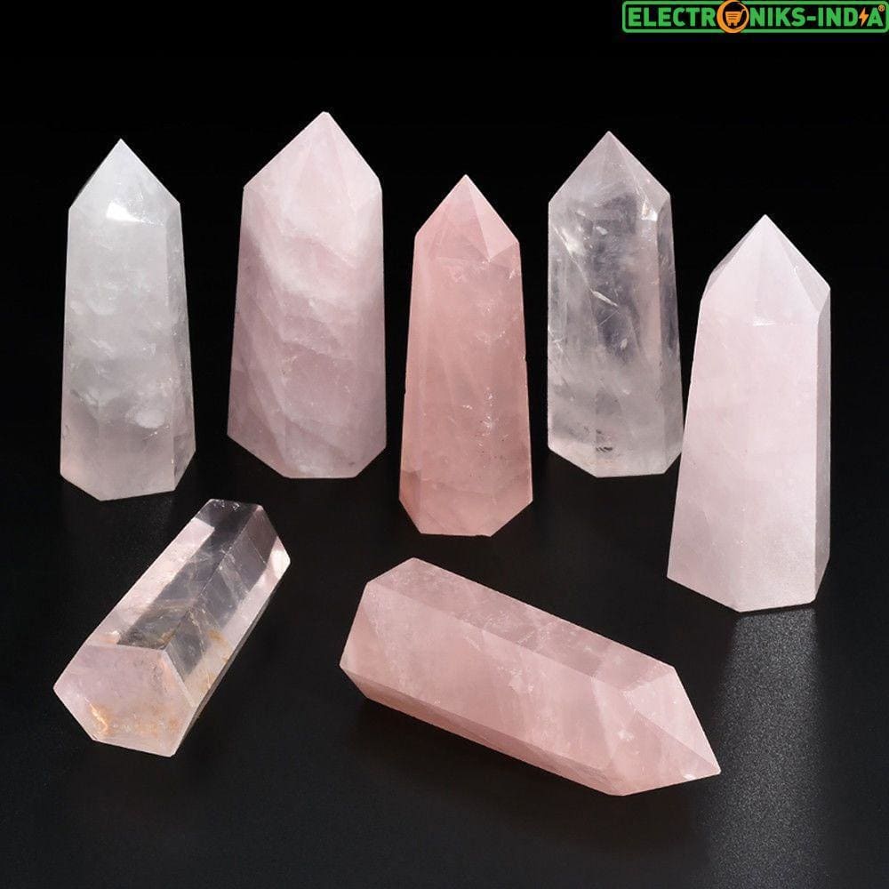 Navatulya® handmade large 100% natural rock quartz pink rose color healing crystal stone (70-75mm) - on sale